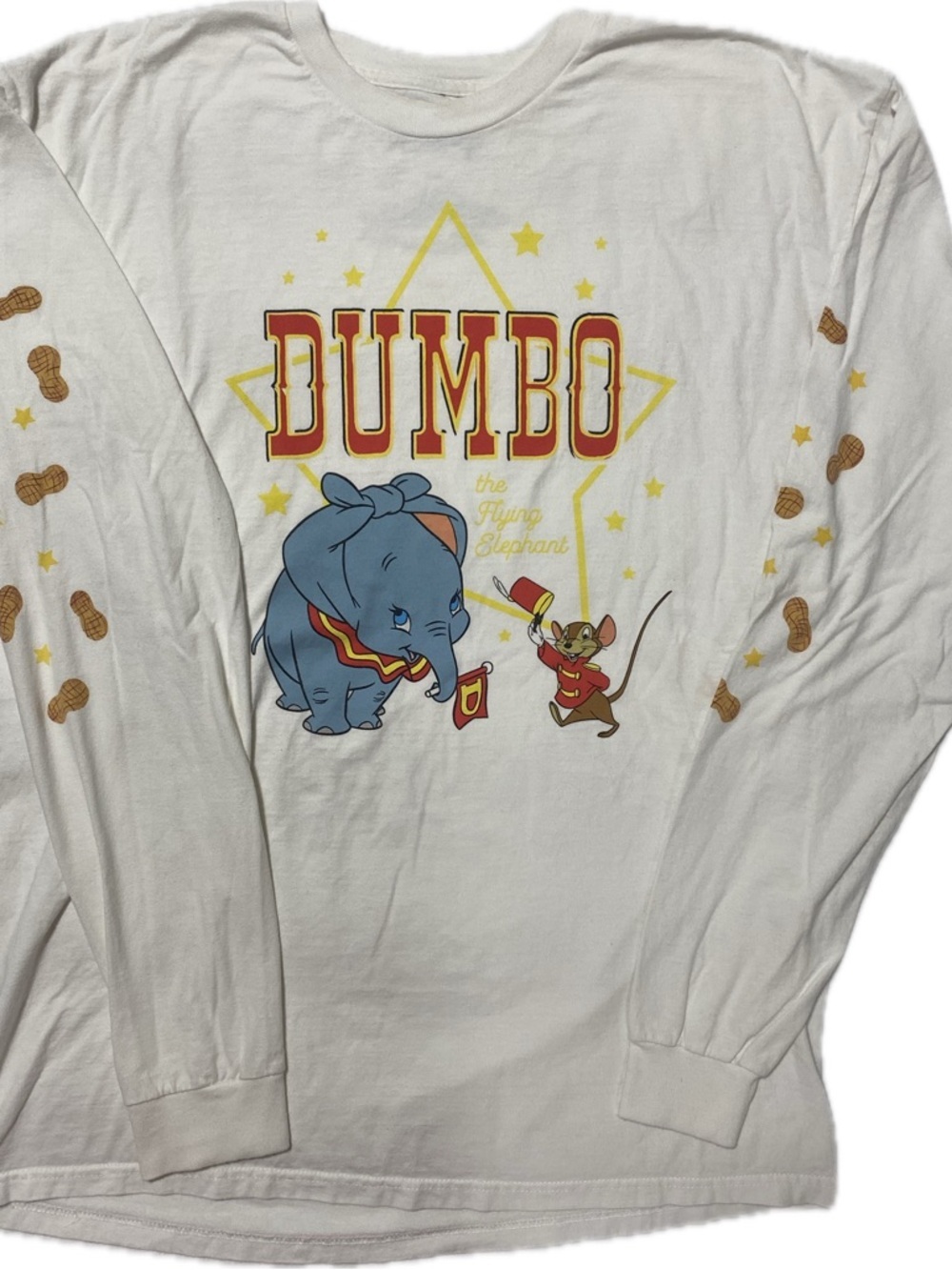 Disney Dumbo Long-Sleeve Graphic Tee - White size L